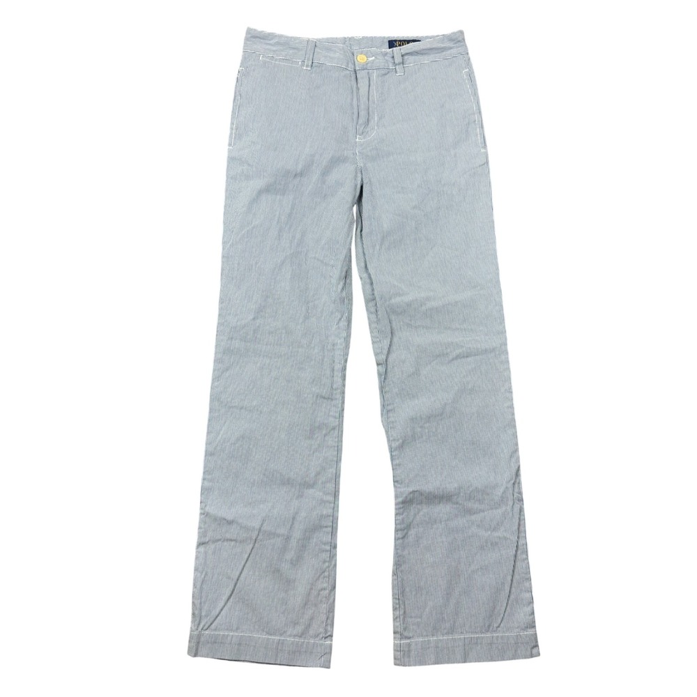 Polo Ralph Lauren Seersucker Dress Pants Boys 14 Blue/White Pinstripe Cotton